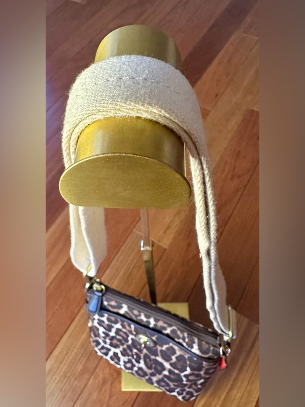 Coach Ocelot Leopard Print Crossbody Bag in Canvas with Turnlock Hardware EUC - Picture 7 of 13